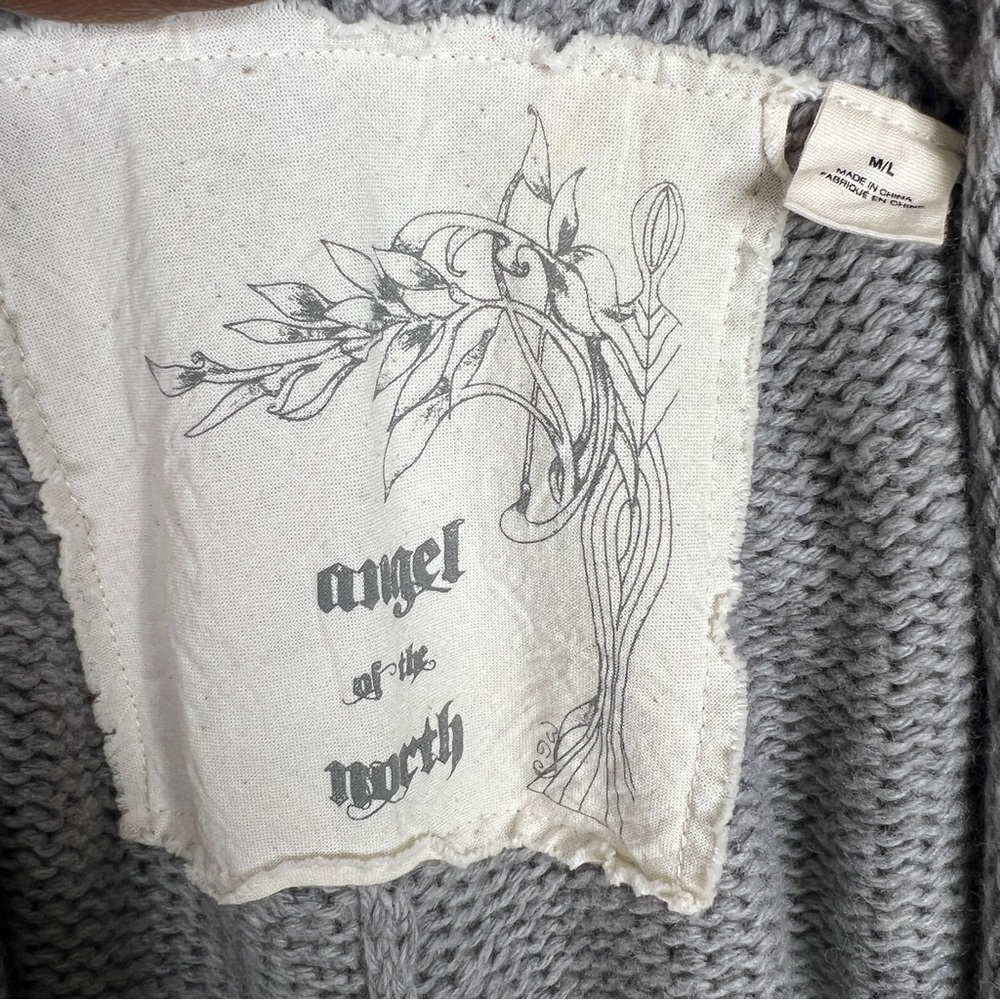 Angel of North Womens Lambswool Sleeveless Cardigan Size M/L Open Front Knit Top - Picture 7 of 9
